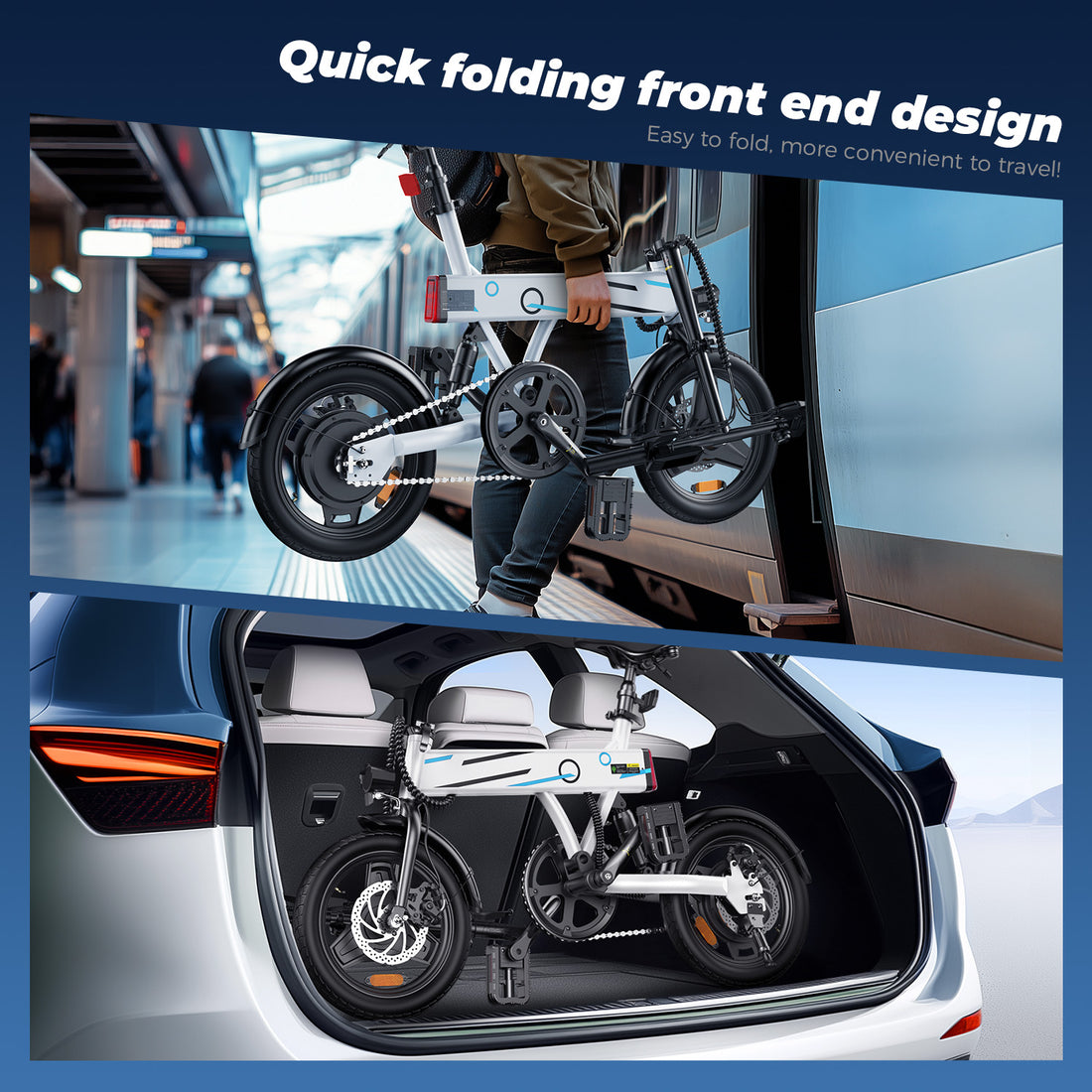 iSinwheel EB1-Pro 14" Foldable Electric Bike for Adults,500W Motor 20MPH,25-Mile Range,UL2849,36V 7.8Ah Battery,Electric Bicycle with LCD Display,Ebike for Teens Perfect Gift,White