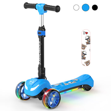 iHoverboard B1 Electric Scooter for Kids Ages 3+, LED Light-up Wheels and Pedal , 70W motor, Foldable and Height Aadjustable Toddler Motorized Scooters, Electric Scooter for Girls/Boys(Blue)