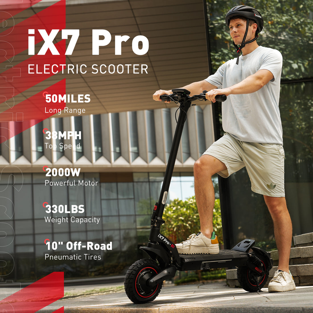 iScooter Electric Scooter, 50 Miles Long Range & 38 MPH Top Speed E-Scooter, 10" Off-Road Pneumatic Tire Escooter for Adults with Turn Signals, Double Braking Systems, APP and Storage Bag