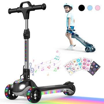 IK2pro Electric Scooter For Kids 3-8, 70W Motor & 6 MPH Max Folding Kids' Scooter, 13+ Miles Long Range & 2-Speed Mode E-Scooter, Colorful Glowing Wheels, Adjustable Height, Ideal Gifts For Boys Girls