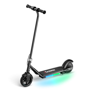 iScooter Electric Scooter for Teens Kids 6-12, Up to 9KM Miles 10 MPH MAX, Kids Escooter with 3-Speed & 3-Modes of Lighting, Dual Breaking & Adjustable Height E-Scooter for Boys Girls Orange