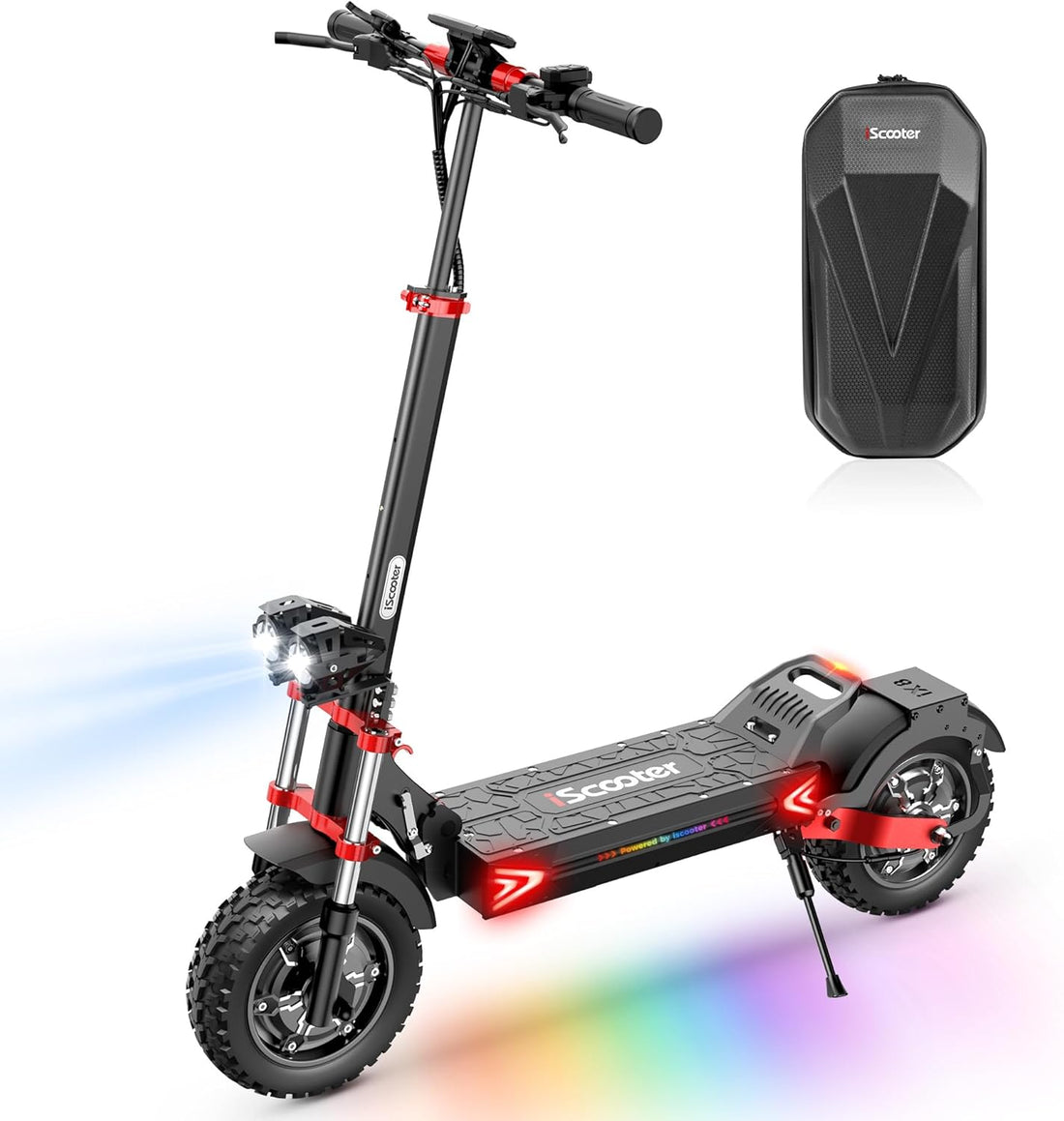 iScooter Electric Scooter, 38 MPH Top Speed & 43 Miles Long Range E Scooter, 12" Off-Road Pneumatic Tire Scooters for Adults with Turn Signals, Double Braking Systems and Storage Bag