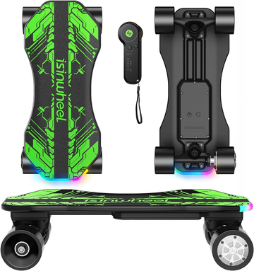 isinwheel V4/V6/V6pro/V8/V10 Electric Skateboard with Remote, 250W/450W/500W/1200W/3000W Brushless Motor, 9Mph/12Mph/30 Mph /32Mph Top Speed, Electric Longboard for Adults &Teens