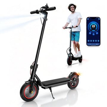 500W Electric Scooter - 10" Tires, Up to 22 MPH & 23 Miles, 3 Speed Modes Foldable Commuter Electric Scooter for Adults