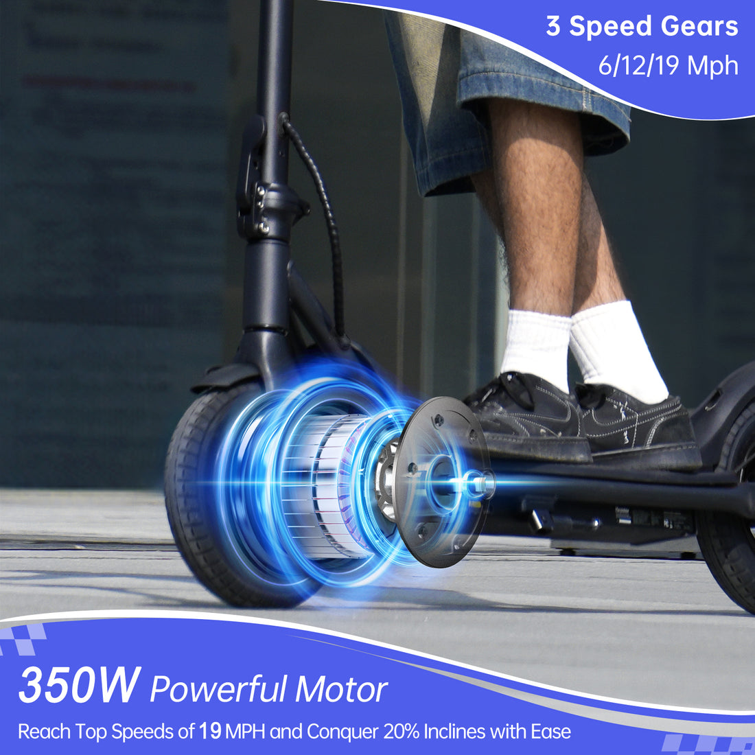Rolldustry R5 Electric Scooter with 350W Motor, Up to 19 Mph Speed & 21 Miles Range, Commuting E Scooter for Adults