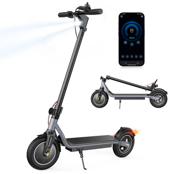 iScooter Electric Scooter for Adult, 500W Motor, 23 Miles Long Range, 22 mph & 10" Pneumatic tire Folding Commuter Electric Scooter Teens, Superior Performance Smart App & Dual Braking（Gary）