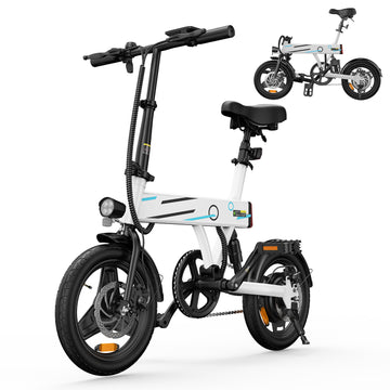 iSinwheel EB1-Pro 14" Foldable Electric Bike for Adults,500W Motor 20MPH,25-Mile Range,UL2849,36V 7.8Ah Battery,Electric Bicycle with LCD Display,Ebike for Teens Perfect Gift,White