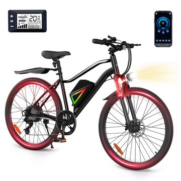 iSinwheel 500W Electric Bike Adult,26" Mountain Bicycle Professional ,Front Dual Shock Absorption Ebike,Up 20MPH,35 Miles,36V 10.4AH Removable Battery