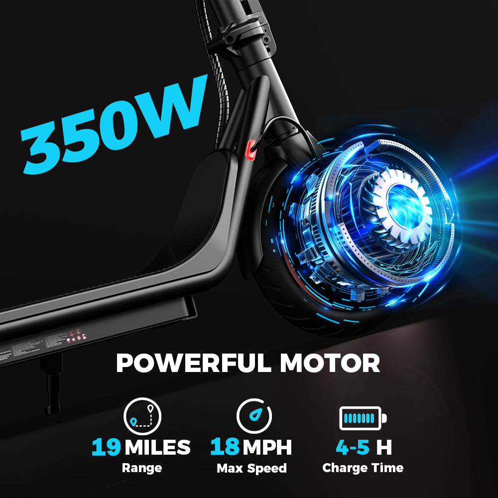 iSinwheel Commuter Electric Scooters for Adults, 350W Motor with Max 18 Mph 19 Miles Range Portable Folding Escooter, 8.5'' Pneumatic Tires & 7.8Ah High Capacity E-scooter Teens