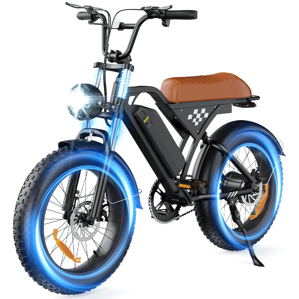 iSinwheel 1000W Motor Electric Bike,Off-Road Mountain E-Bike,36V 10.4Ah Battery,20" Fat Tires,65miles,Suspension for Outdoor Cycling Ebike UL2849