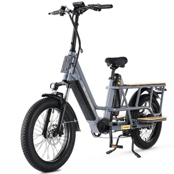 CYCROWN Wagen-W Electric Bike for Adults, 1000W Cargo Ebike with 48V 15.6+10.4AH Dual Battery, 28MPH 120Miles Step-Thru Design E Bike for Adults, 20" Fat Tire Cargo Electric Bicycle