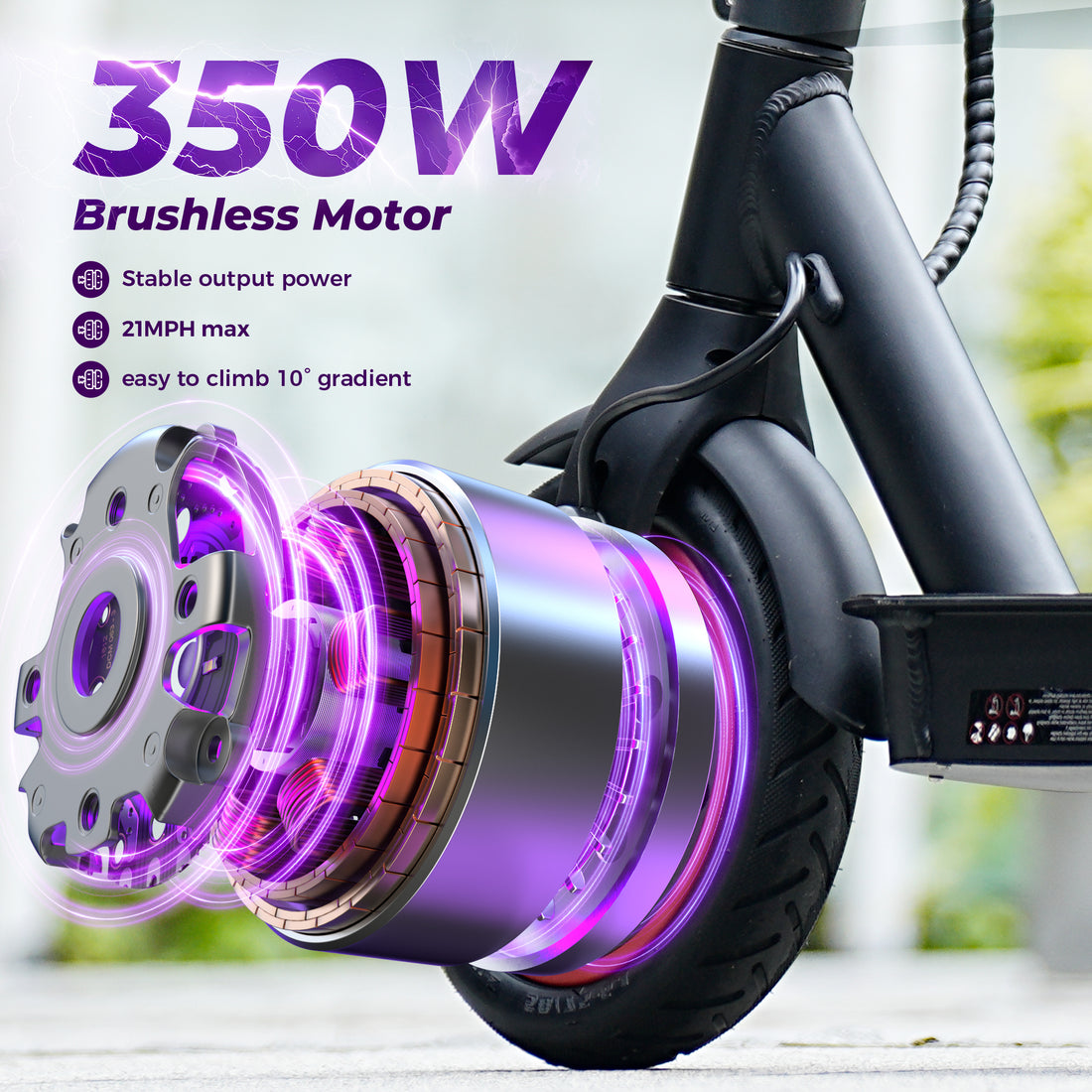 iScooter Electric Scooter for Adults, 21.7 Miles Max Range with 21 MPH Top, 350W Foldable Commuting Electric Scooter, 3-Speed & Cruise Control Escooter Teens, UL2272 Tested