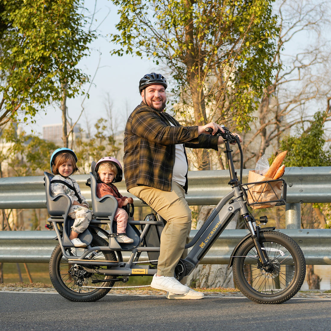 CYCROWN Wagen-W Electric Bike for Adults, 1000W Cargo Ebike with 48V 15.6+10.4AH Dual Battery, 28MPH 120Miles Step-Thru Design E Bike for Adults, 20" Fat Tire Cargo Electric Bicycle