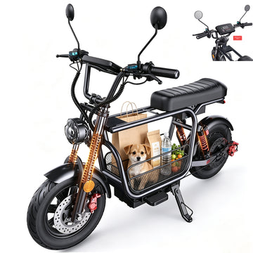 Electric Scooter with Seat and Basket,48V 15.6Ah Battery,37-45 Mile Range,E-Scooter for Adults