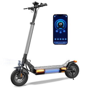 Electric Scooter, 1000W Powerful Motor E-Scooter, 28 MPH Top Speed & 28 Miles Max Range, 10" Off Road Tires, Foldable Commuter Scooter for Adults with Dual Braking, Cruise Control,APP Control