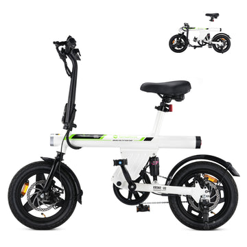 iSinwheel W-U1 500W Folding Electric Bike for Adults, 25 Miles Long-Range Battery, Rear Suspension, 3 Assist Levels - 14" Foldable eBike for Adults And Teens Black