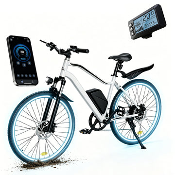 iScooter Electric Bike for Adults 20 Mph, 30+Miles Electric Bicycle,500W Electric Bike with 36V 10.4Ah Battery, 5-Speed, 26" Tires and Front Fork Suspension