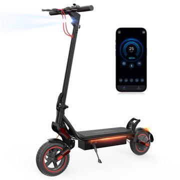 Electric Scooter, 750W Powerful Motor, 25 MPH Top Speed, 28 Miles Long Range, 9.3" Pneumatic Off-Road Tires, Dual Brakes & Dual Shock Absorption, APP Control Folding Commuting E Scooter for Adults