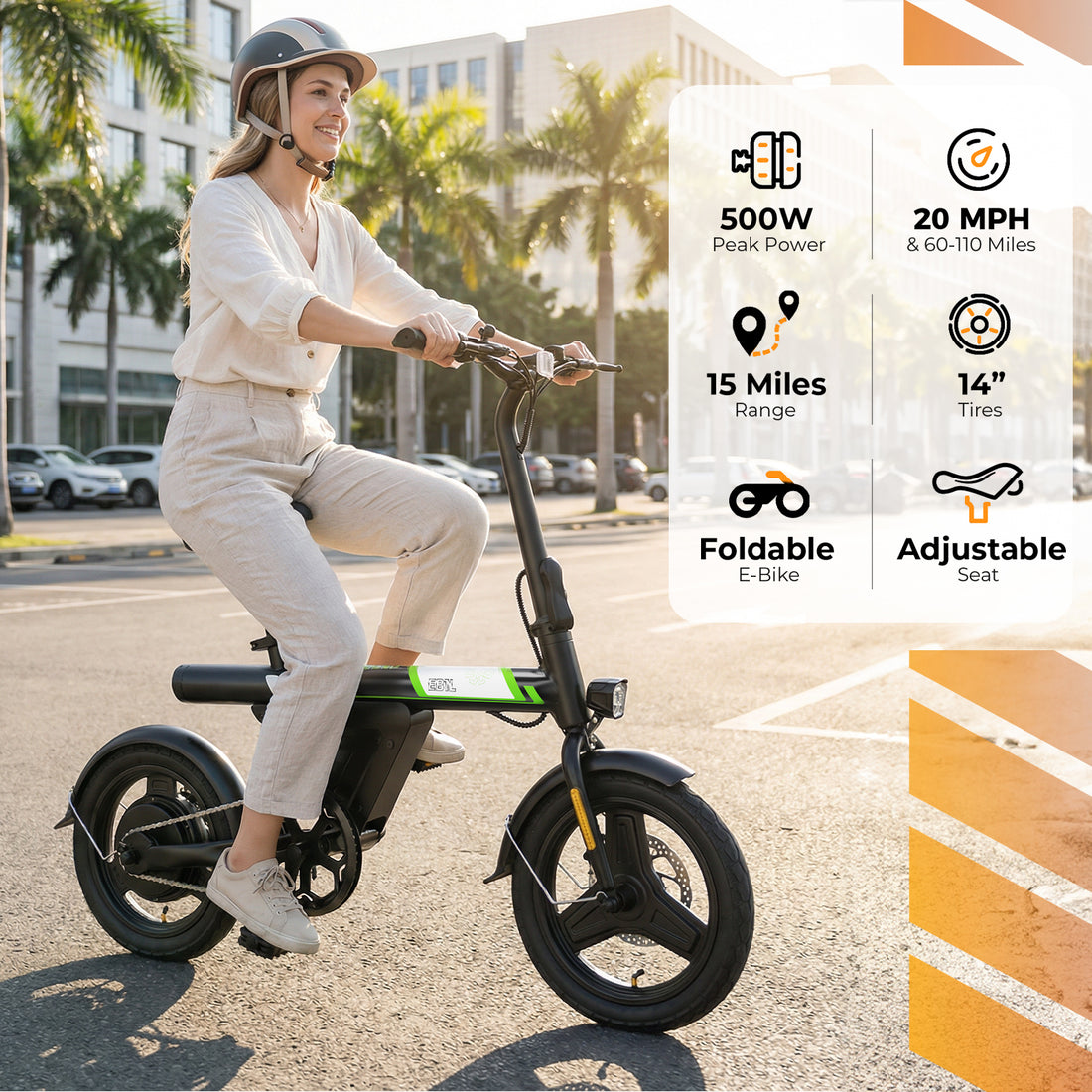 750W Peak Ebike for Teens,14" Folding Electric Bicycle,20 mph Campus Mini E-bikes,Black