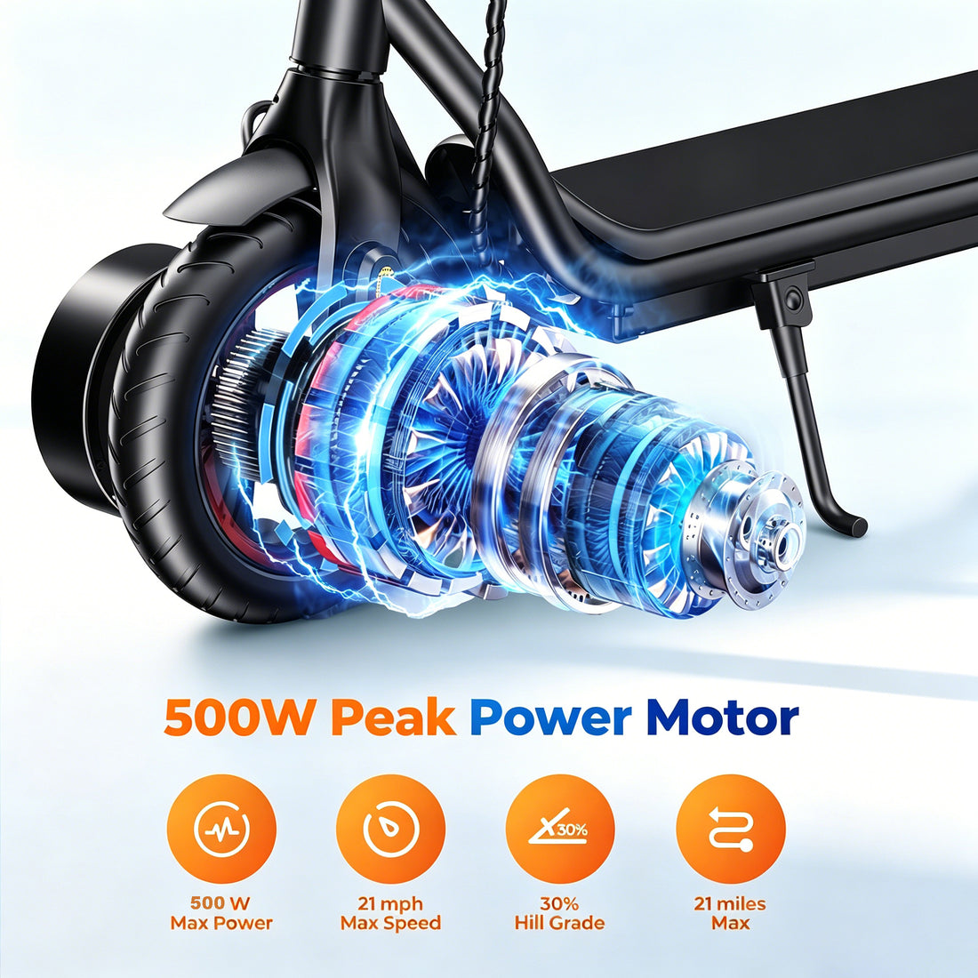 500W Electric Scooter for Teen Adults,8.5 Inch Foldable Commuter Escooter - Up to 21 Miles 21 Mph with 3 Speed Modes & Cruise Control for Daily Travel