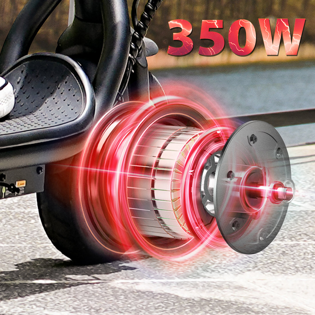 iScooter Electric Scooter for Adults Teens，350W Motor 21 Miles & 19 MPH Max，Extra-Wide Pedals, Portable Folding Design，Commuting E-Scooter Gift for Teens