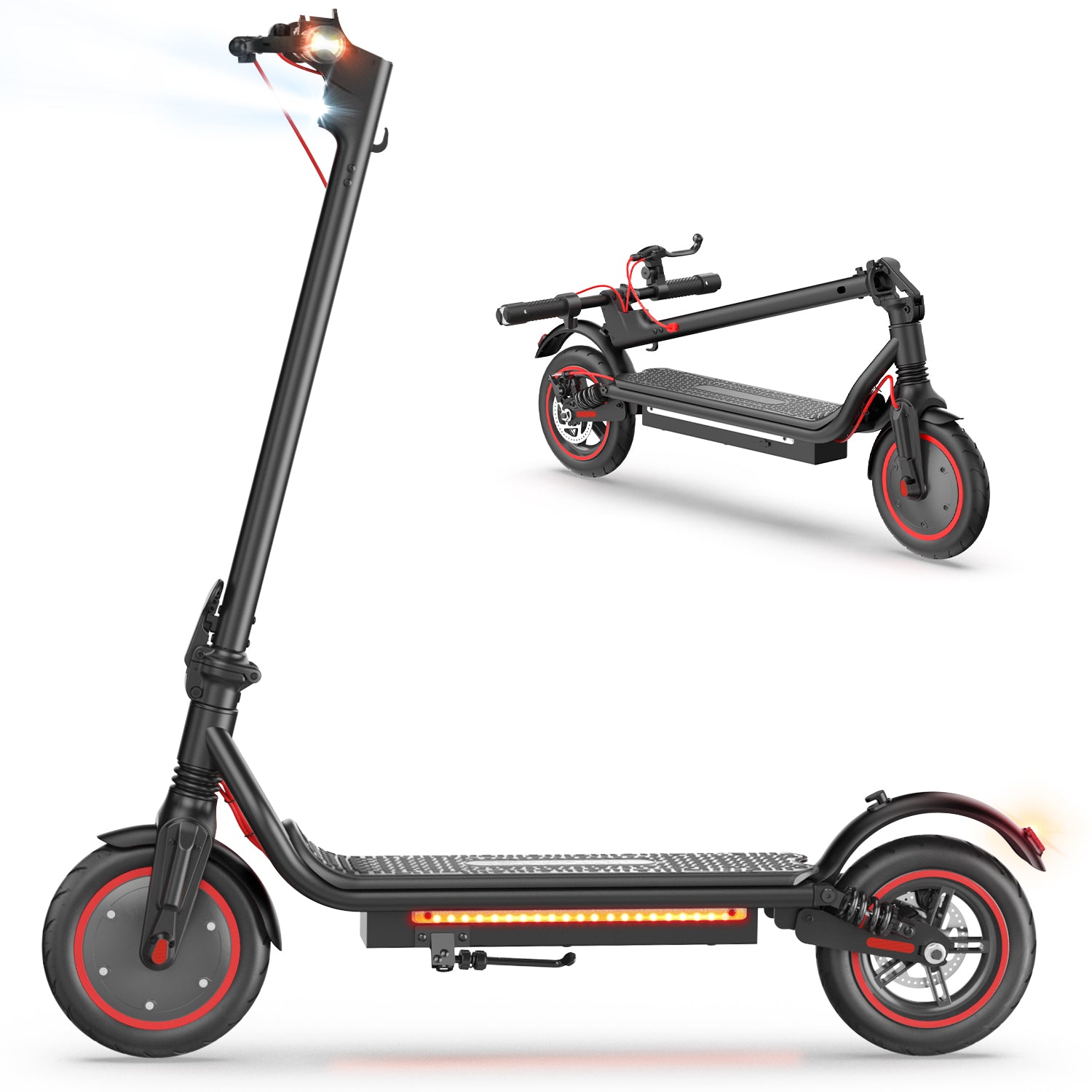 22MPH Electric Scooter for Adults, 350W Motor, 18 Miles Long Range, Foldable Commuter Scooter with Turn Signal Light & APP Control, Black - Smart Mobility for Urban Travel