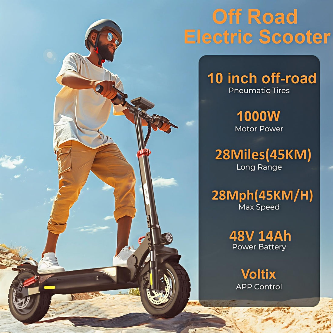 iSinwheel 1000W Electric Scooter,10" Foldable Off-road Trails Electric Scooter for Adults with 48V 13Ah 672Wh Battery,28 mph,45km Range,APP
