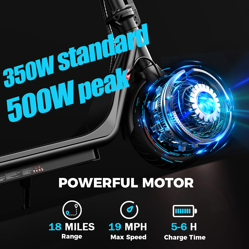 iScooter Electric Scooter for Adults, Up to 18 Miles 19Mph Top Speed Foldable E-Scooter, Dual Braking System Commuter Electric Scooter for Adults Teens（350W Standard）