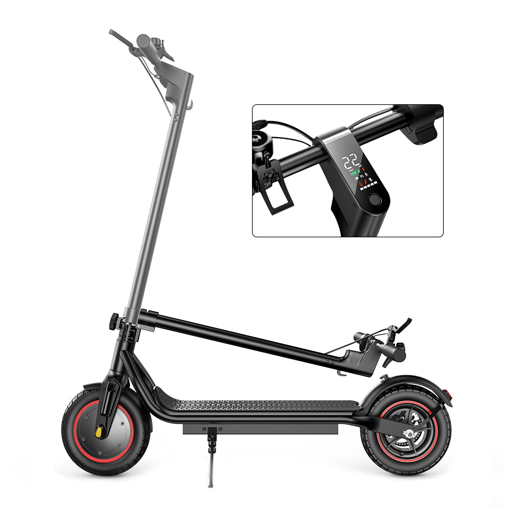 iScooter 500W Electric Scooter, Max 22 Mph & 23 Miles Commuter Escooter, 10" Pneumatic Tires Dual Braking Foldable Electric Scooters for Adult（Free inner tube*1）