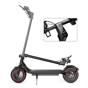 iScooter 500W Electric Scooter, Max 22 Mph & 23 Miles Commuter Escooter, 10" Pneumatic Tires Dual Braking Foldable Electric Scooters for Adult（Free inner tube*1）