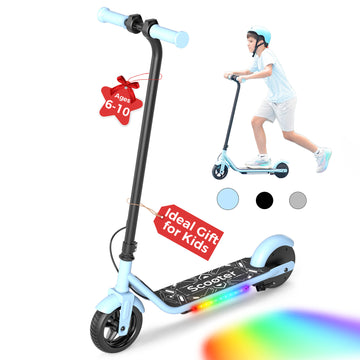 iScooter Electric Scooter for Teens Kids 6-10, 150W Kids Escooter with Pedal Breathing Light & 6 / 10 MPH for Boys Girls Blue