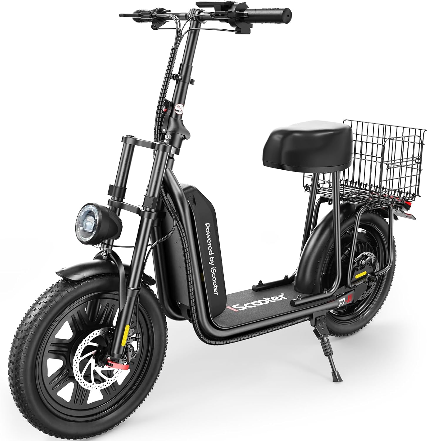 iScooter F7 Electric Scooter Adults, 1000W Powerful Motor Electric Scooter with Seat, 28 MPH Top Speed & 45 Miles Range, 16'' Fat Tire Scooter for Adults, Adjustable Handlebar