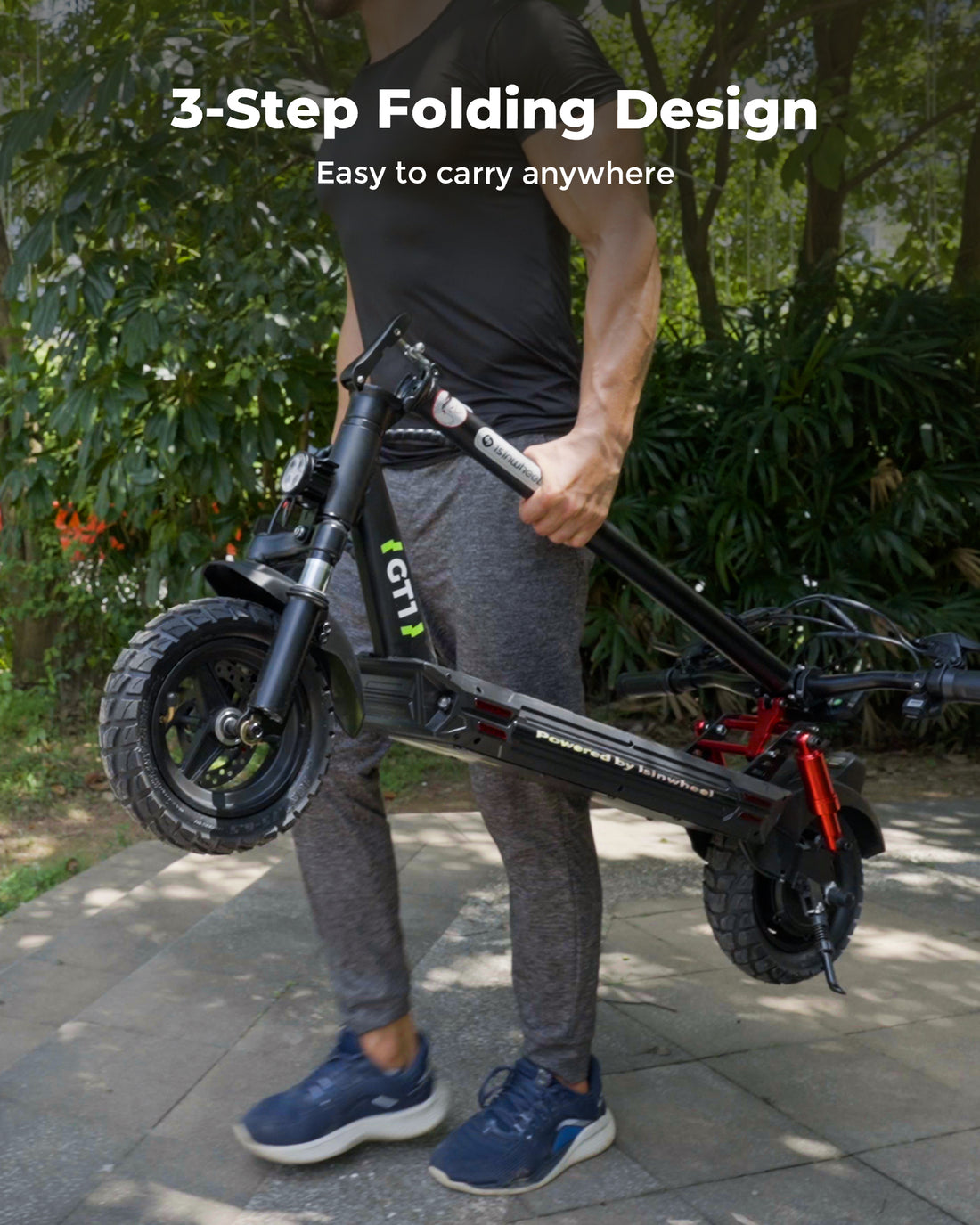 isinwheel GT1 Electric Scooter Adults, 28 MPH Top Speed, 28 Miles Range, 800W Motor, 330LBS Load, Off-Road Scooter for Adults with Turn Signal UL Certified (2025 Upgraded Version)