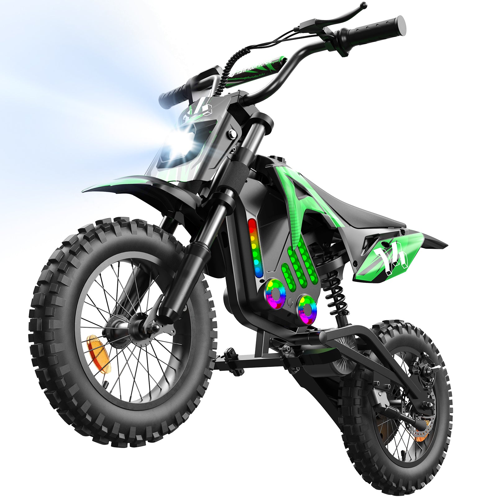 isinwheel A12/A14 Electric Dirt Bike for Kids, 36V 350W/500W Electric Motorcycle Up to 17/15.5MPH & 14 Miles Long-Range, 3-Speed Modes, Electric Bike for Kid Ages 3-14