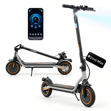 500W Peak Electric Scooter for Adults, Max 21mi Range & 21mph Speed, 8.5'' Tires & Portable Folding Design, Commuting E-Scooter Gift for Teens(Gray)
