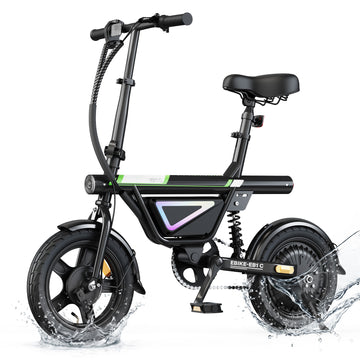 750W Peak Ebike for Teens,14" Folding Electric Bicycle,20 mph Campus Mini E-bikes,Black