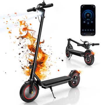iScooter 500W Electric Scooter for Adults，23 Miles & 22 MPH Max，Extra-Wide Pedals, 10'' Pneumatic Tires Portable Folding Design，Commuting E-Scooter Christmas Gifts