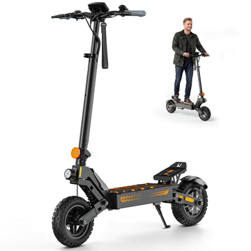1200W Motor Electric Scooter, 28 MPH Top Speed, 38 Miles Max Range, 10" Off Road Tires Foldable Commuting Electric Scooter for Adults, Adjustable Handlebar Height, Dual Suspension & Braking System