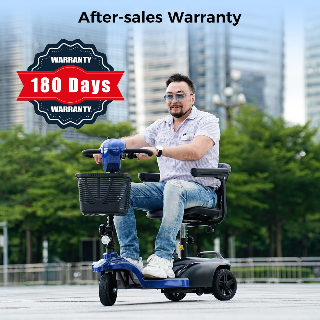 iScooter X01 Mobility Scooter, 3-Wheel Mobility Scooters for Adults Seniors, Powered Electric Wheelchair Device with Seat, Detachable Basket, Cup Holder, LED Headlight, 264 lbs Capacity, Lightweight