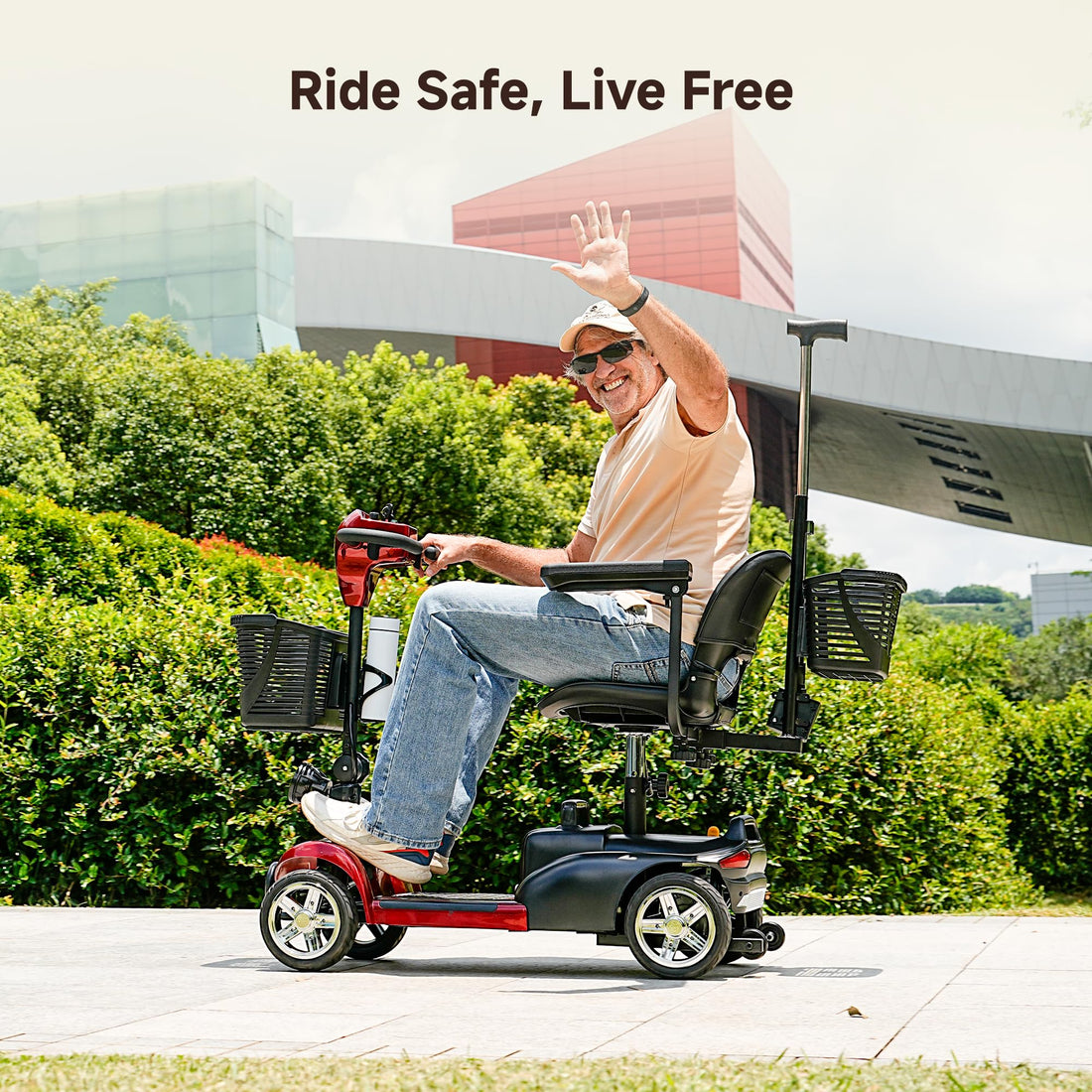 iScooter X02 Pro Mobility Scooter, 20Miles Long Range 4 Wheels Electric Mobility Scooter for Seniors & Adults, Electric Wheelchair 300lbs with Removable Battery, Dual Baskets, Crutch Holder, USB Port