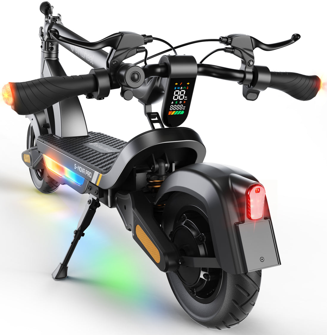 isinwheel S-NOVA PRO Electric Scooter – 38 Miles Long Range, 600W Motor, 28MPH Max Speed, 10" Pneumatic Tires, Dual Disc Brakes, Foldable E-Scooter for Adults, Ideal for City Commuting & Campus Riding